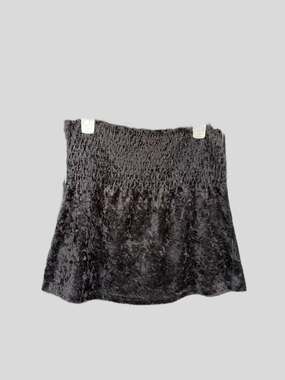 Next Era Couture Black Crushed Velvet Smocked tube top